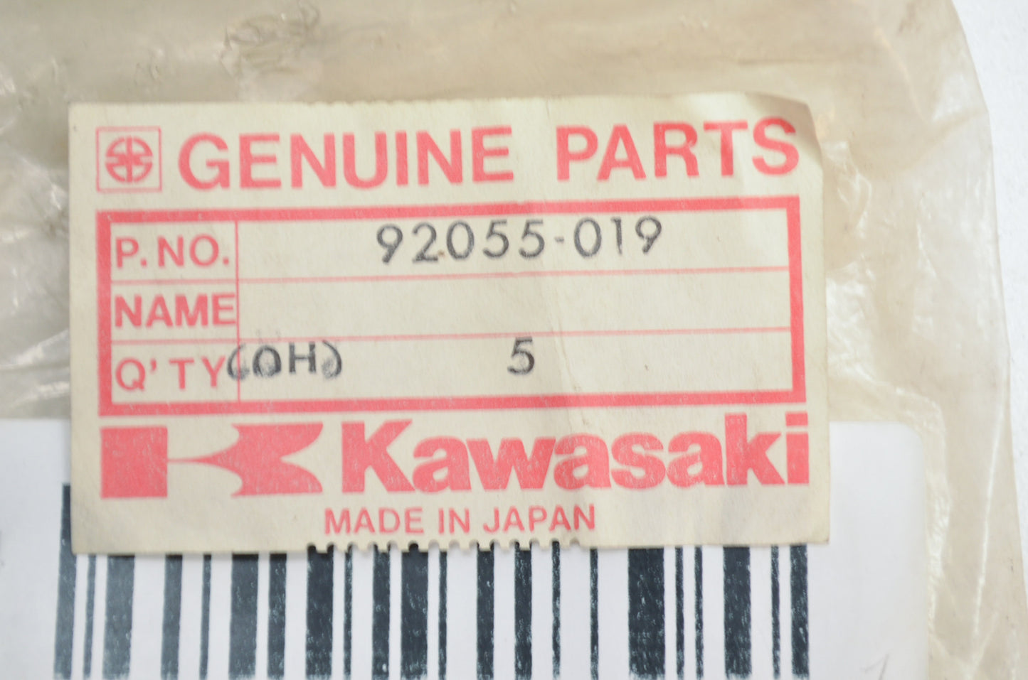 OEM Kawasaki 92055-019 O-Ring 120mm NOS