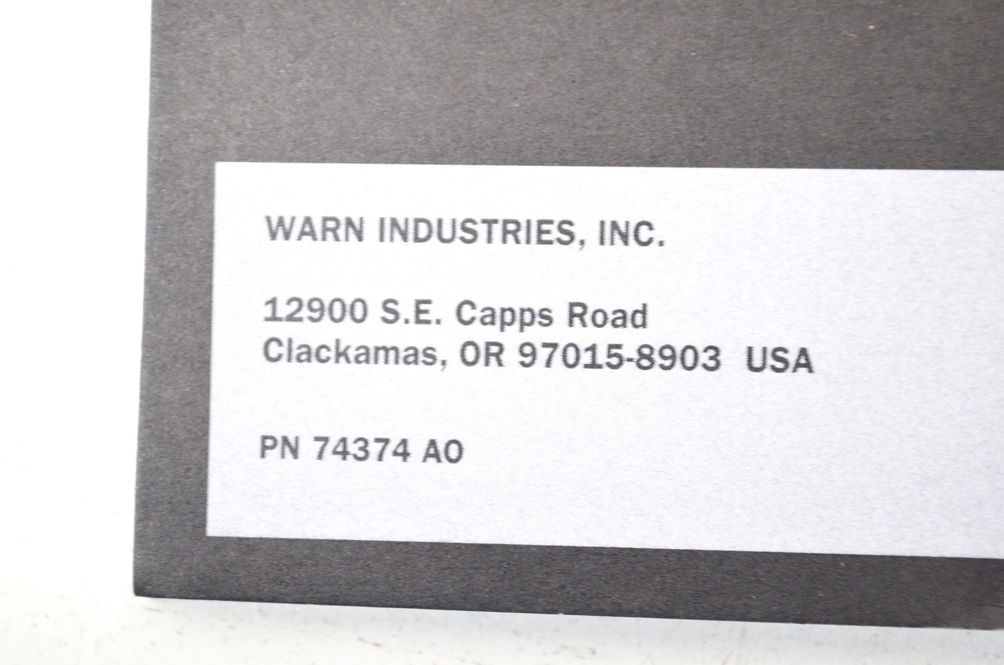 Warn 74374A0, 74374-A0 Installation Guide ATV RT/XT Winch Line NOS