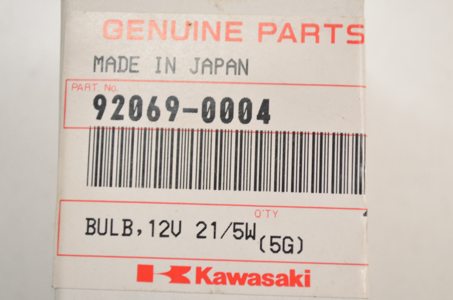OEM Kawasaki 92069-0004 Bulb 12V 21/5W NOS