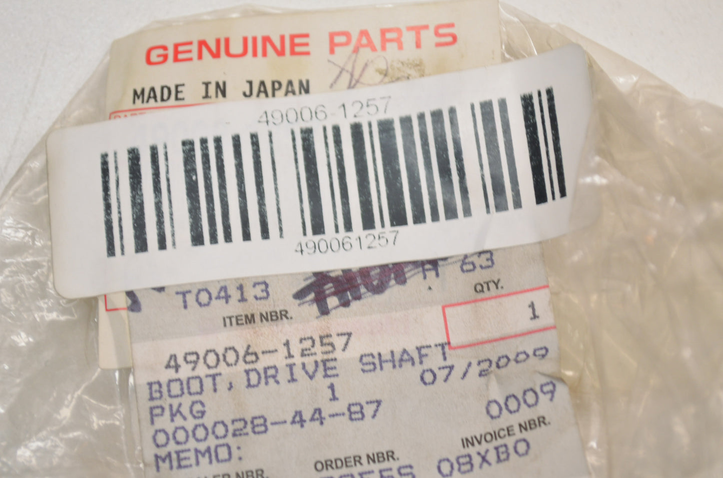OEM Kawasaki 49006-1257 Drive Shaft Boot NOS