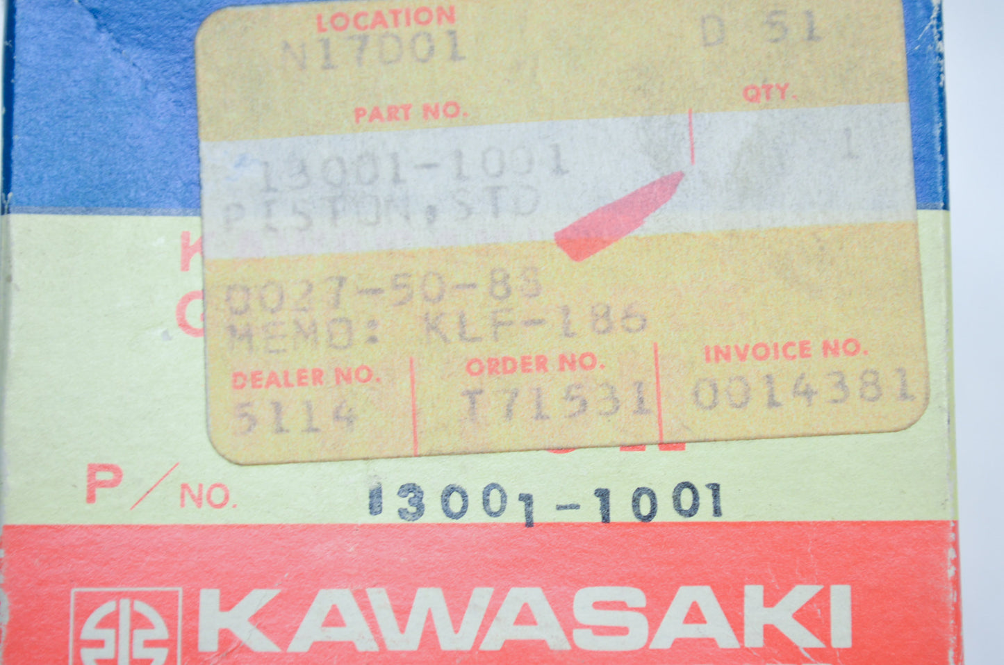 OEM Kawasaki 13001-1001 Piston STD NOS