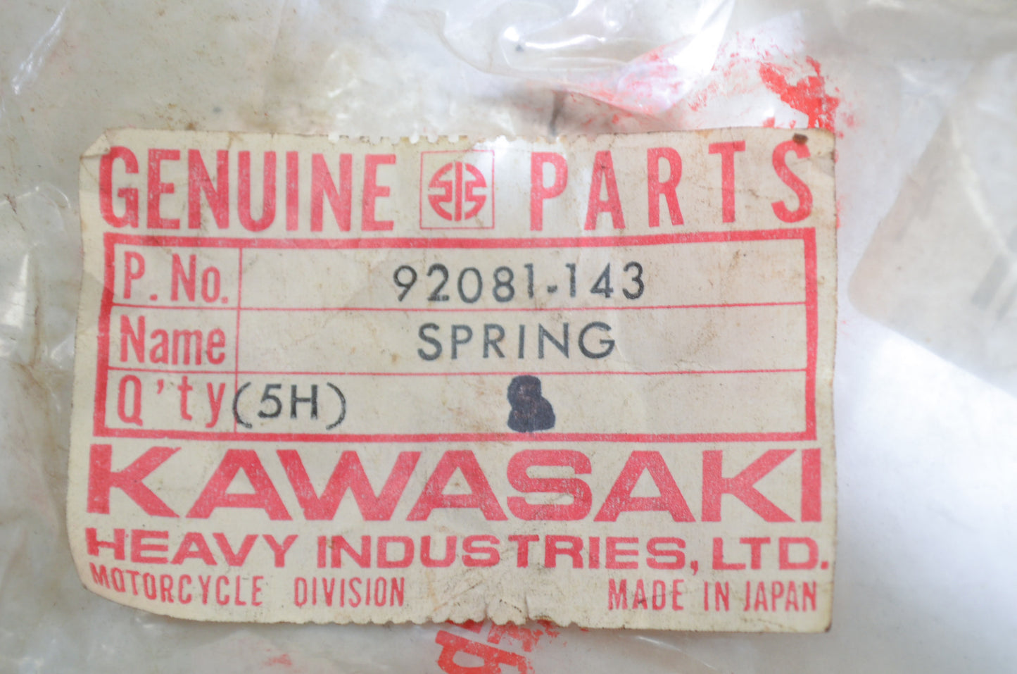 OEM Kawasaki 92081-143 Chain Tensioner Spring Qty 2 NOS