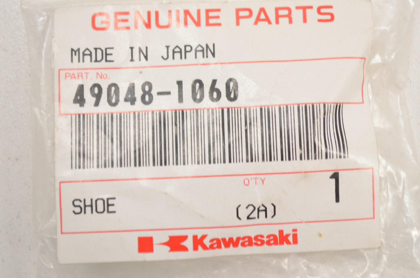 OEM Kawasaki 49048-1060 Shoe NOS