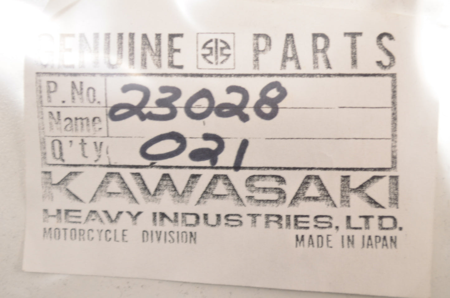 OEM Kawasaki 23028-021 Tail Lens Gasket