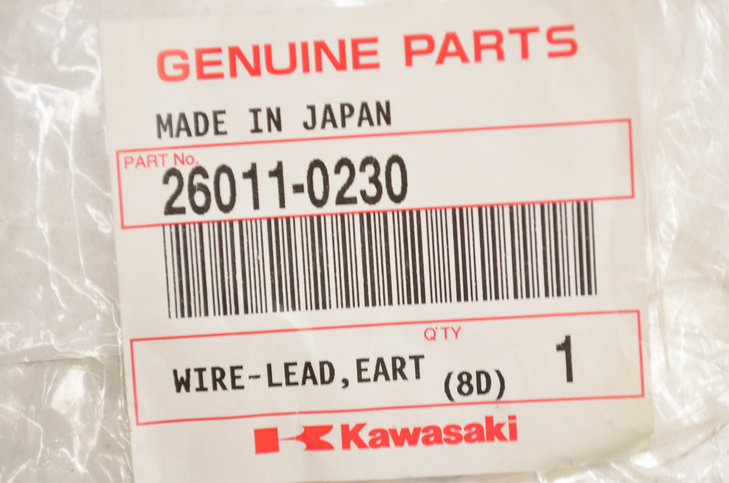 OEM Kawasaki 26011-0230 Lead Wire RUV0801 NOS