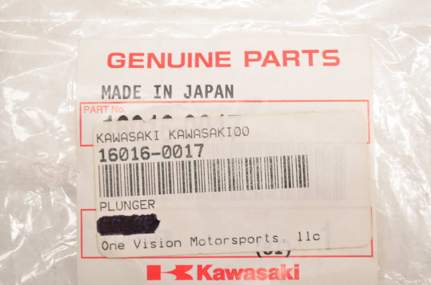 OEM Kawasaki 16016-0017 Plunger NOS
