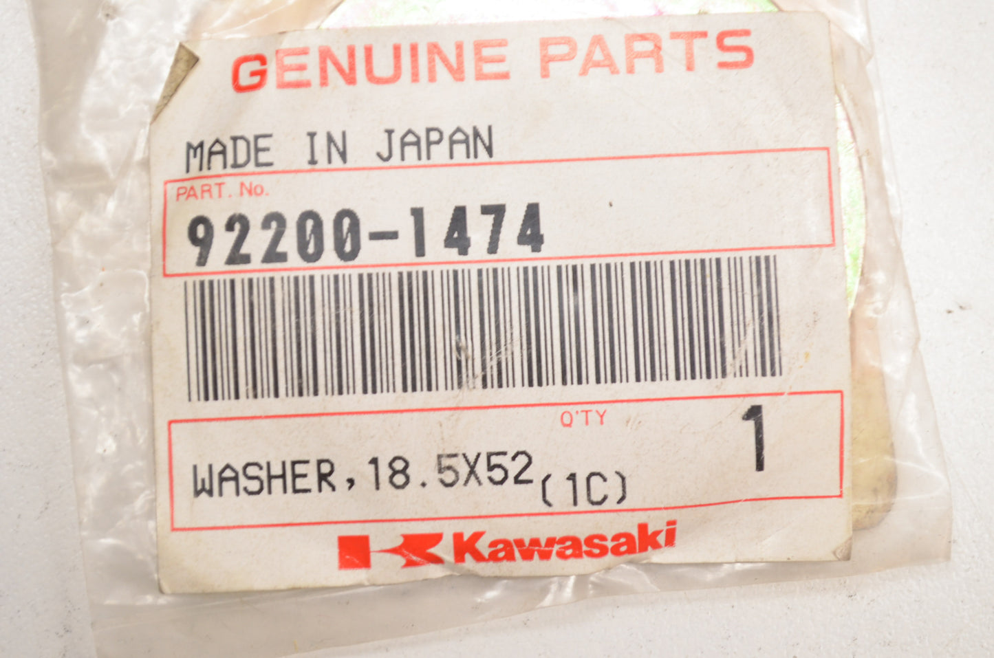 OEM Kawasaki 92200-1474 Washer 18.5X52X4.5 NOS