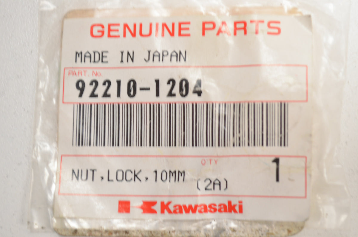 OEM Kawasaki 92210-1204 Lock Nut 10MM NOS