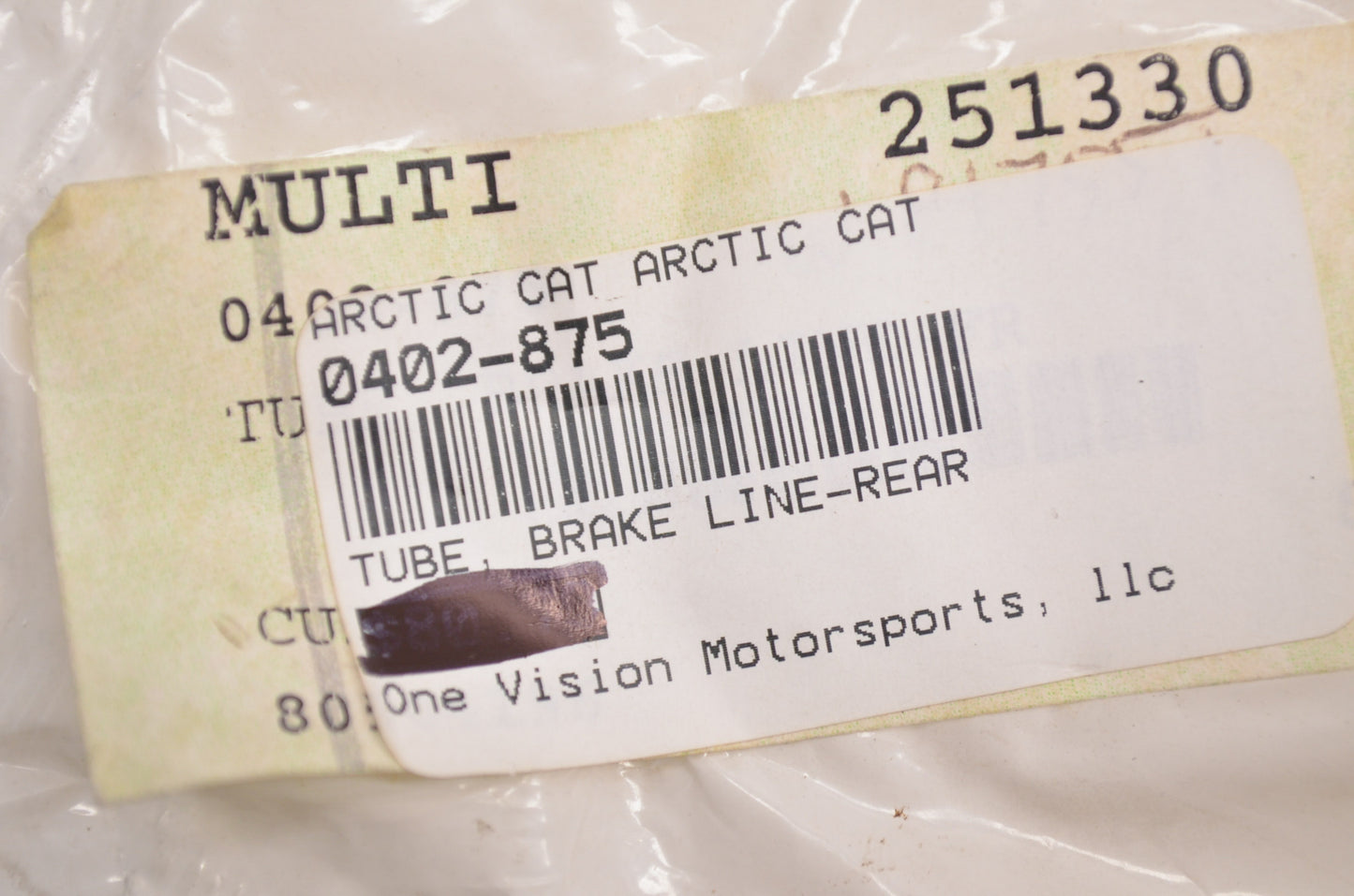 OEM Arctic Cat 0402-875 Rear Brake Line Tube NOS