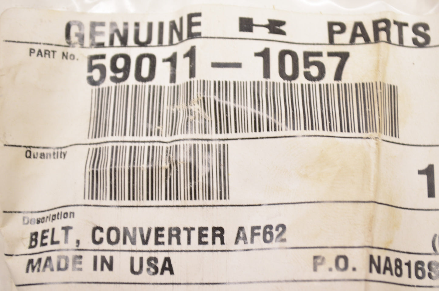 OEM Kawasaki 59011-1057 Belt NOS