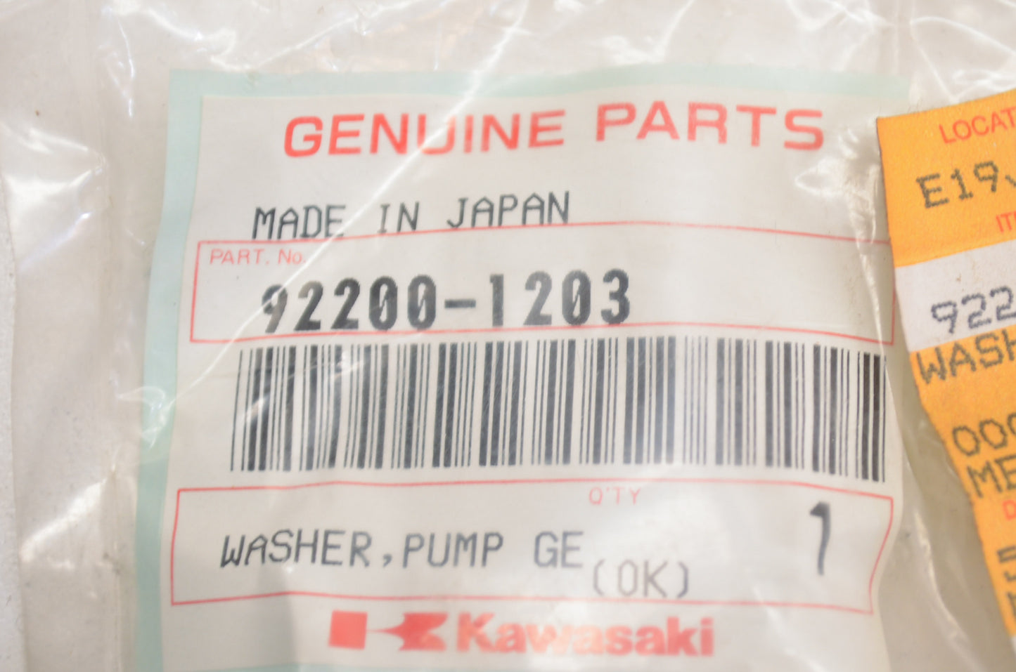 OEM Kawasaki 92200-1203 Pump Gear Washer