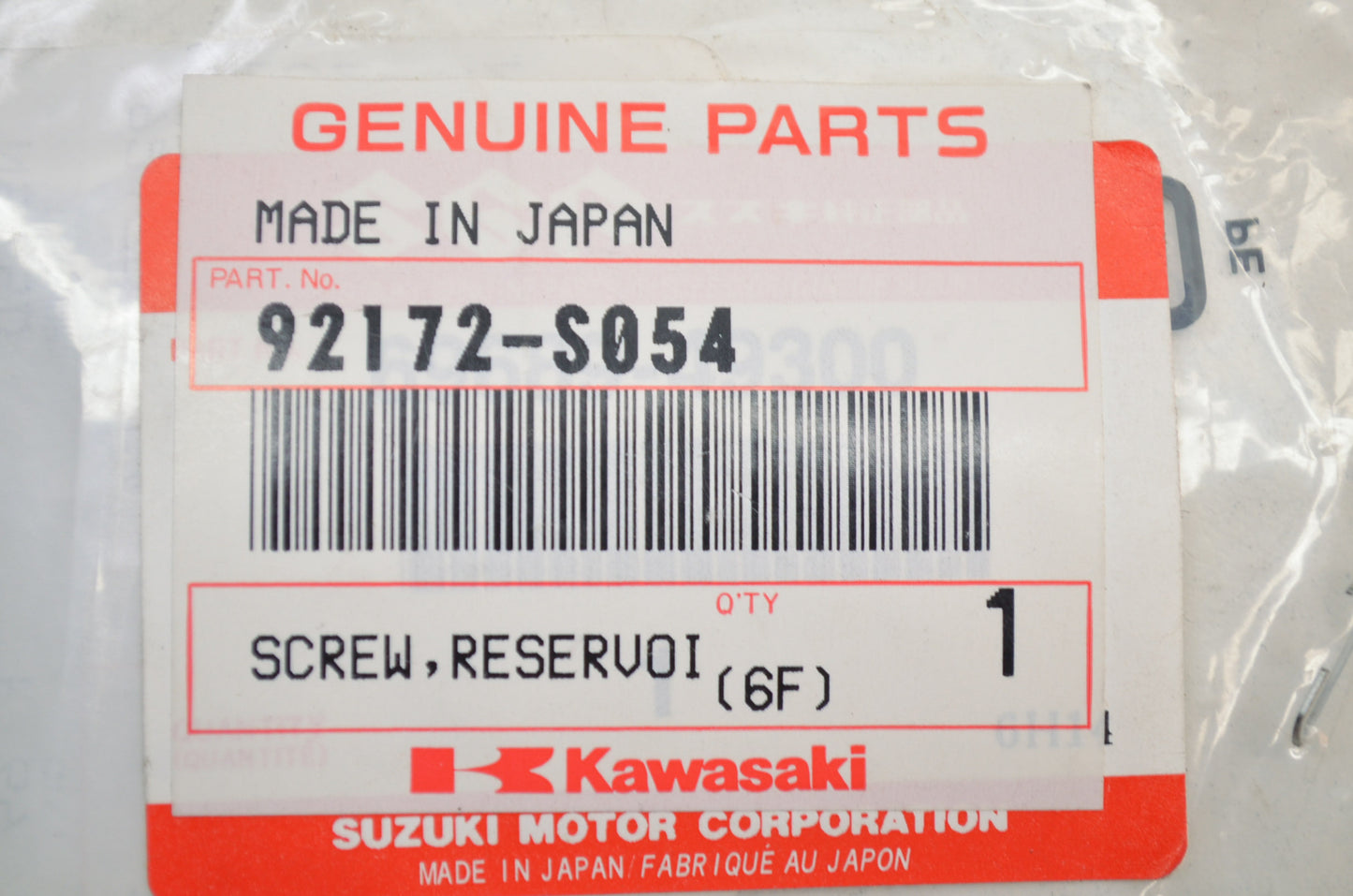 OEM Kawasaki 92172-S054 Reservoir Cap Screw Qty 2 NOS