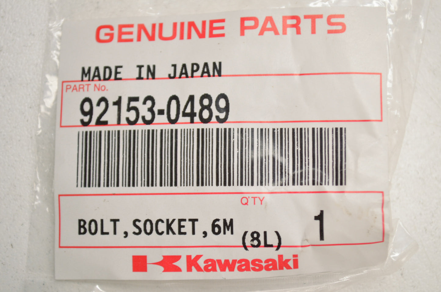 OEM Kawasaki 92153-0489 Socket Bolt 6MM NOS