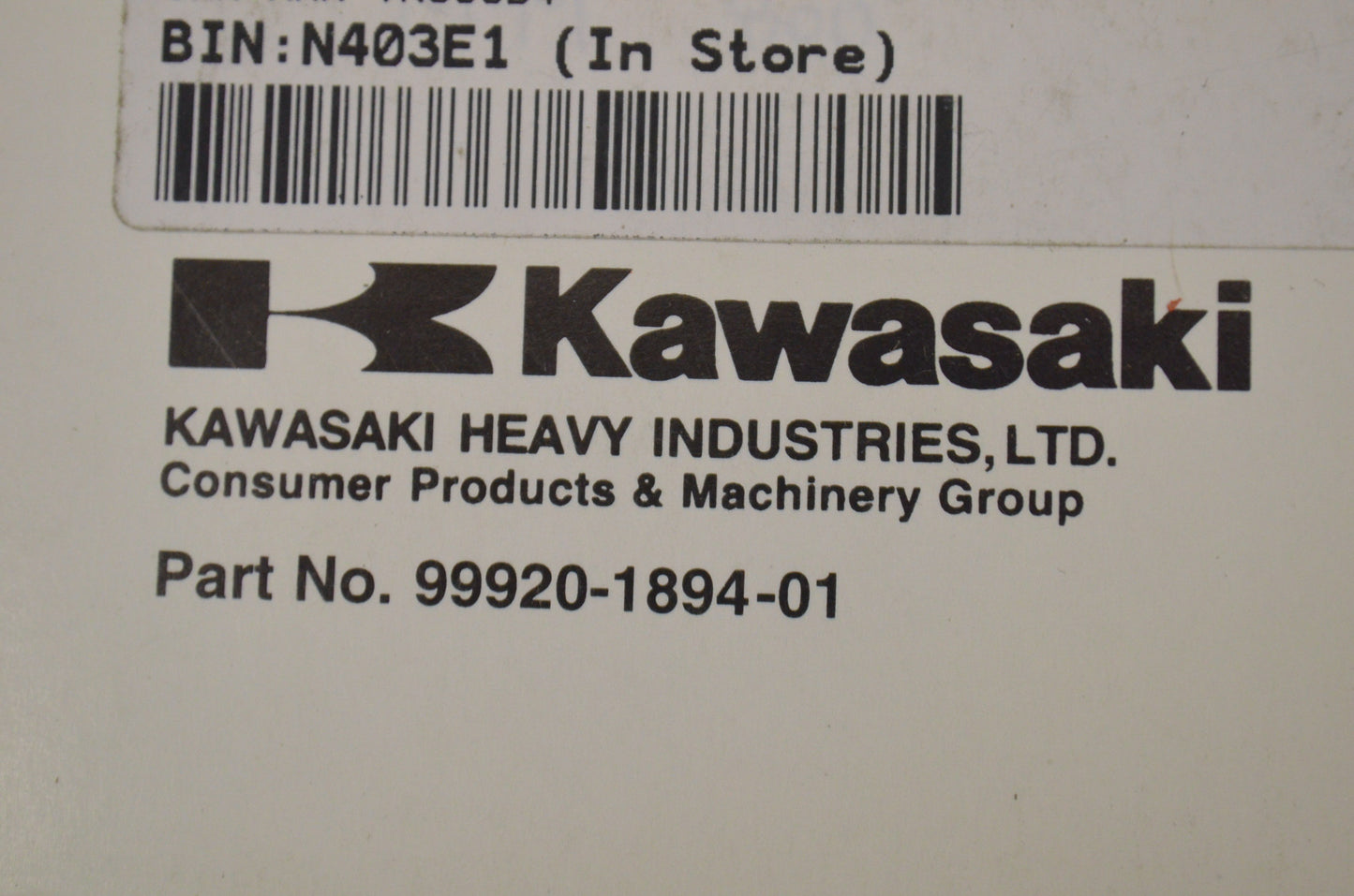 OEM Kawasaki 99920-1894-01 Owner's Manual VN800B4