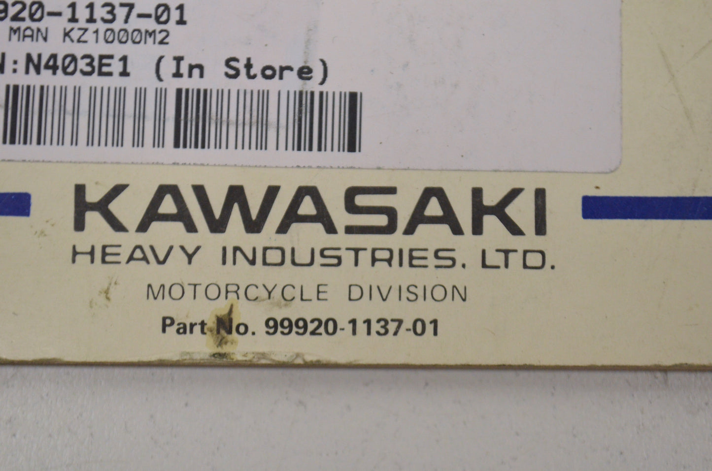 OEM Kawasaki 99920-1137-01 Owner's Manual KZ1000M2