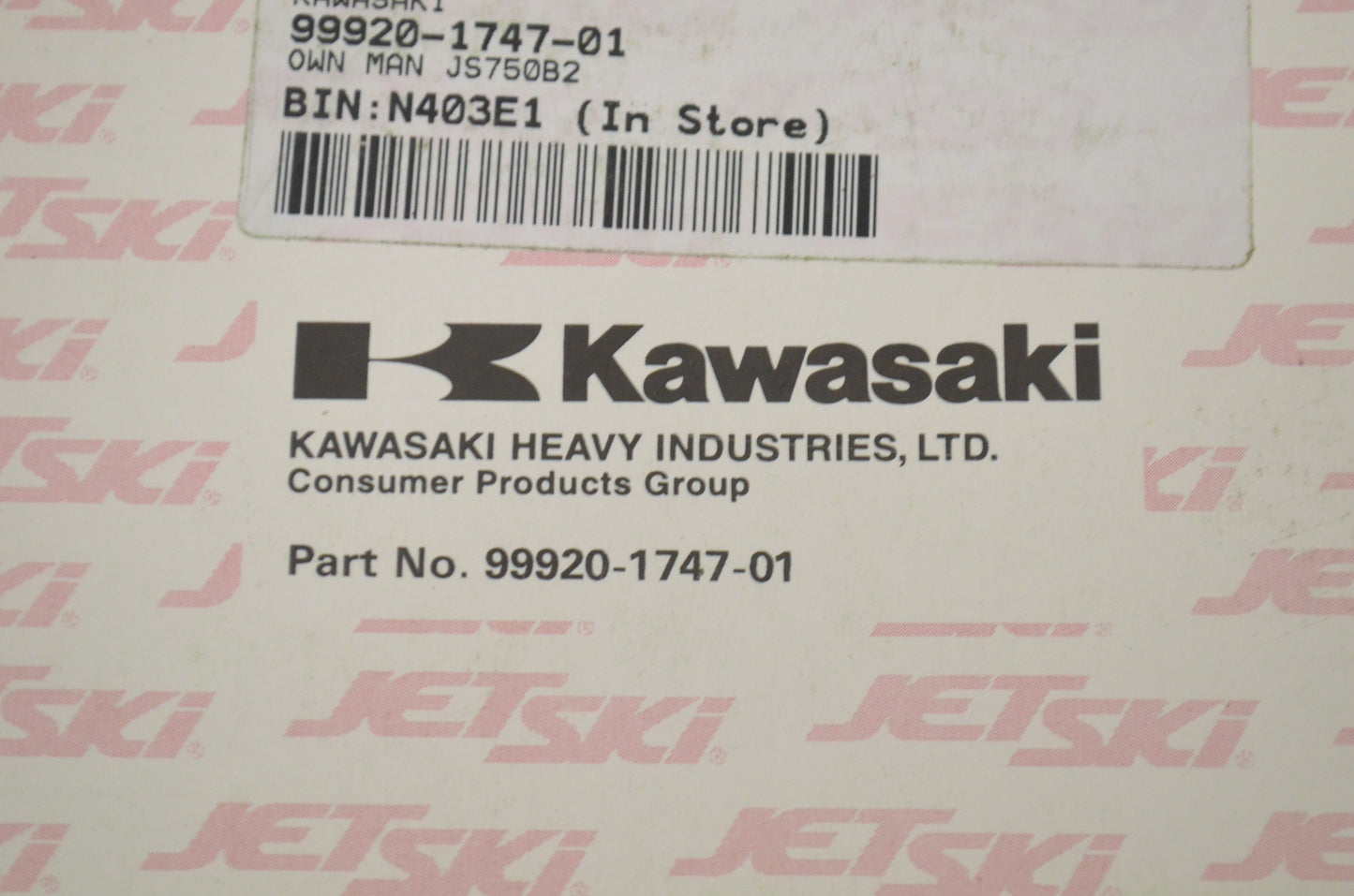 OEM Kawasaki 99920-1747-01 Owner's Manual JS750B2