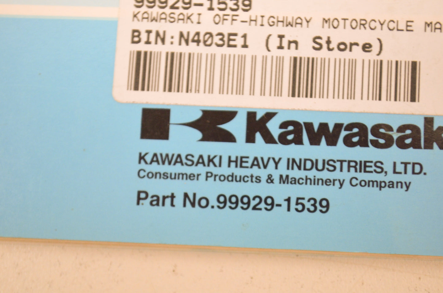 OEM Kawasaki 99929-1539 Parents, Youngsters and Off-Highway Motorcycles NOS
