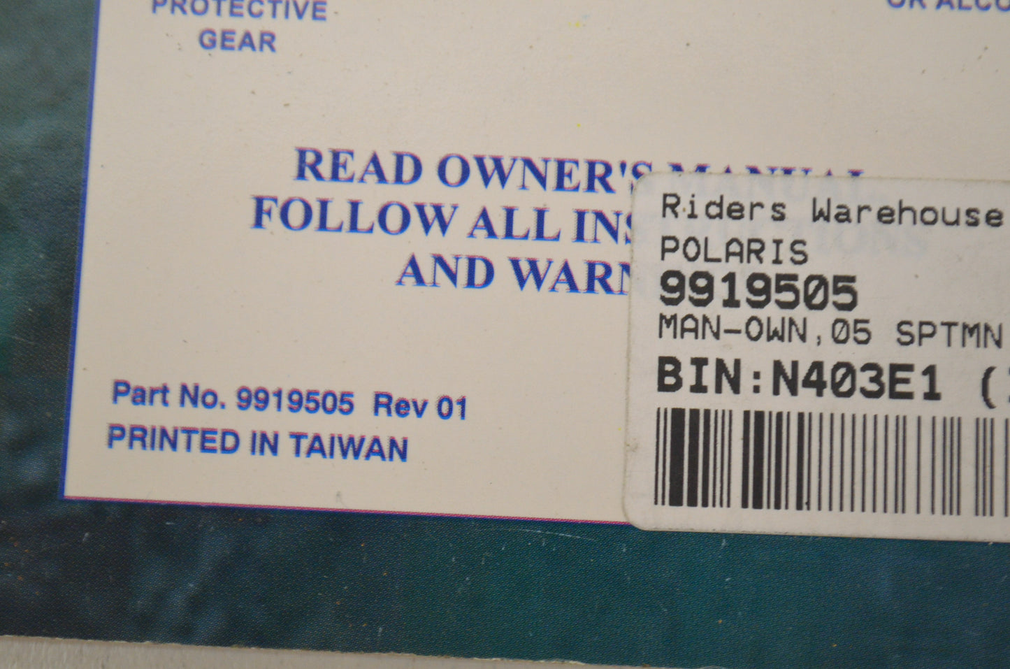 OEM Polaris 9919505 Owner's Manual 05 Sportsman 90 PRED 50/90 NOS