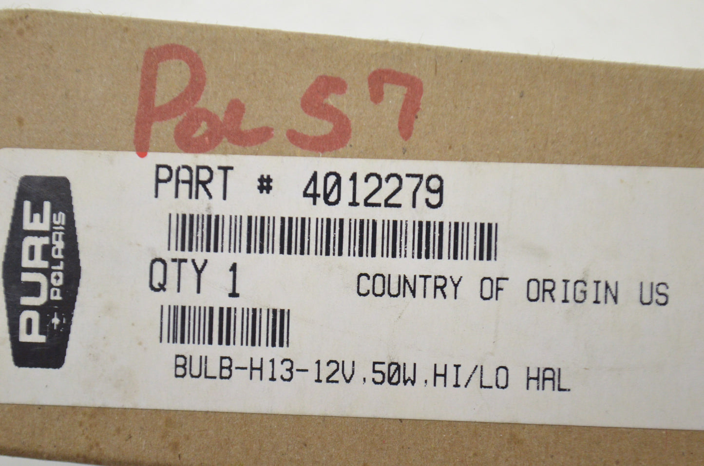 OEM Polaris 4012279 Headlight Bulb 12V 50W Hi/Lo Hal NOS