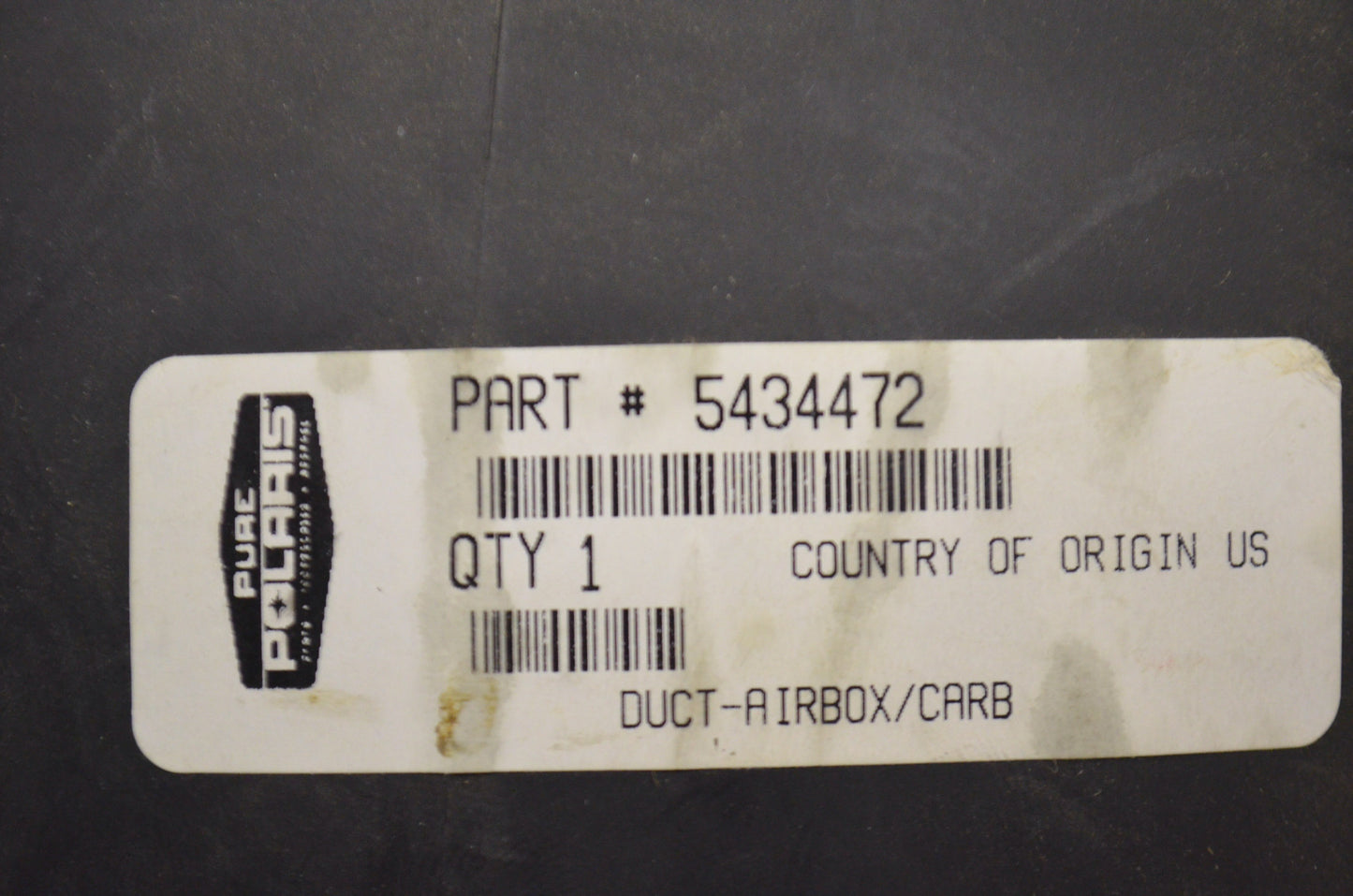 OEM Polaris 5434472 Airbox/Carburetor Duct NOS