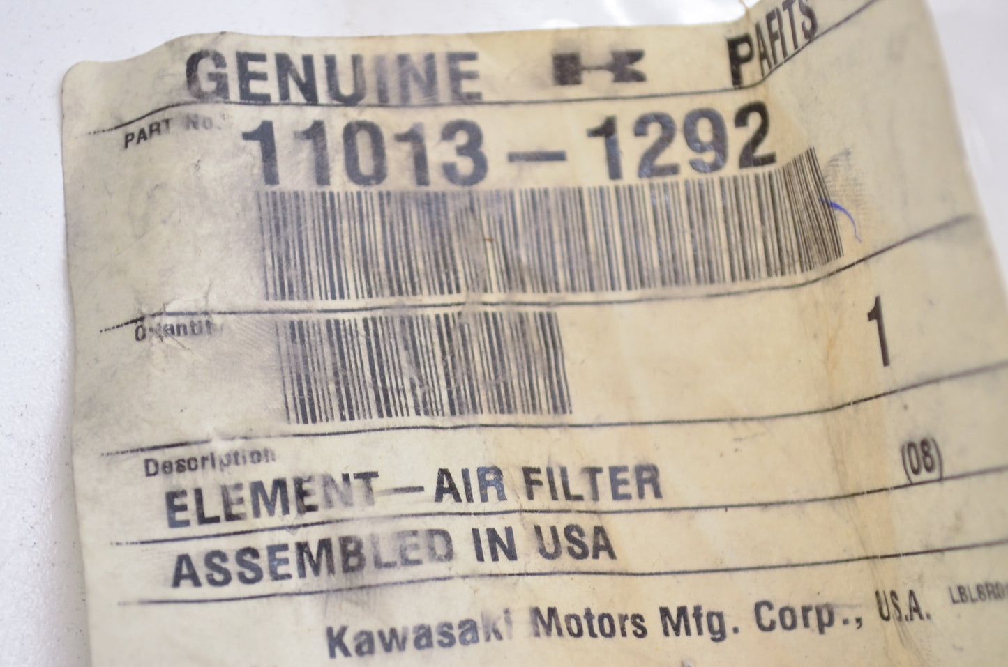 OEM Kawasaki 11013-1292 Air Filter Element NOS