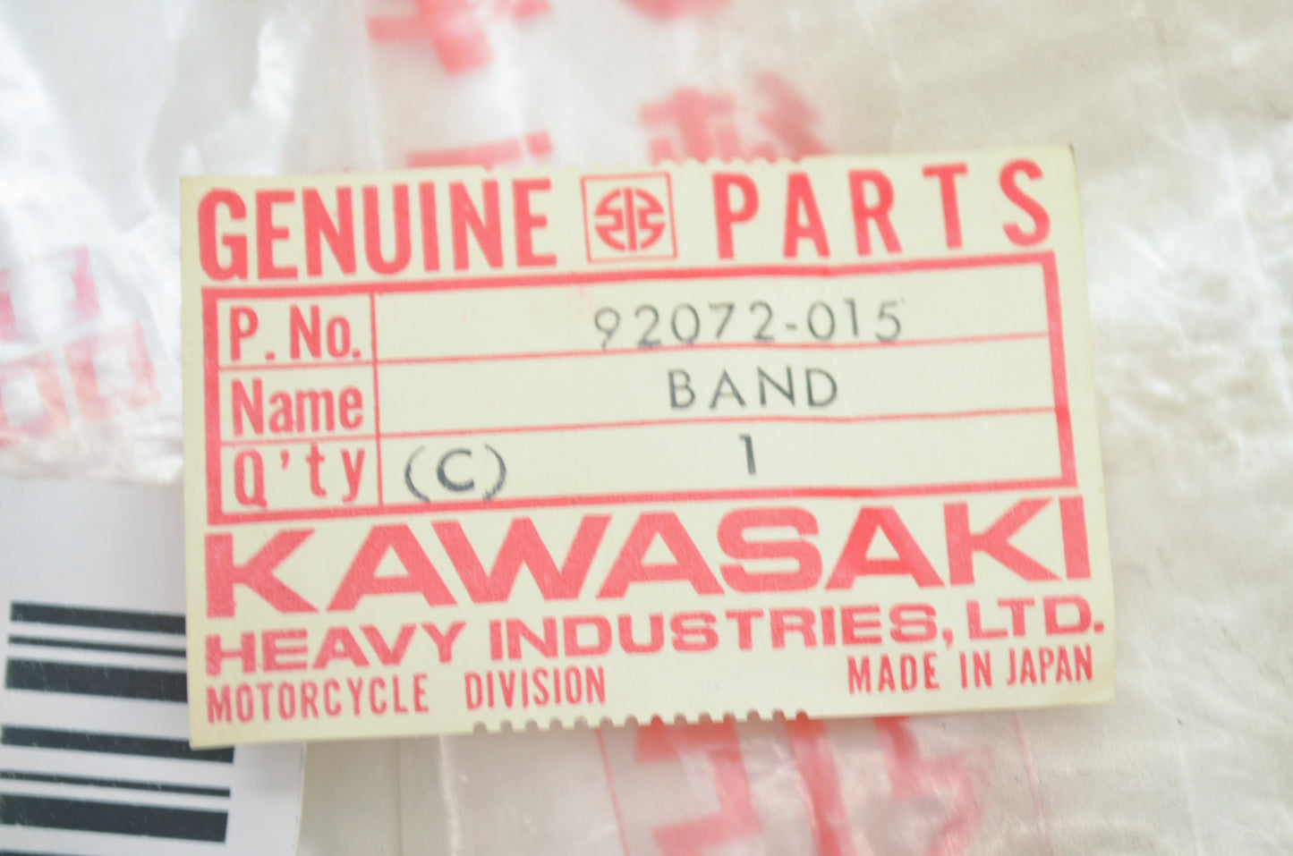 OEM Kawasaki 92072-015 Battery Band NOS