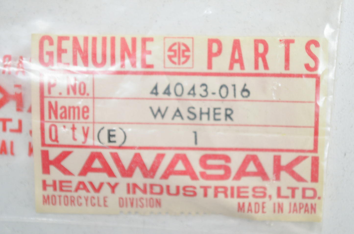 OEM Kawasaki 44043-016 Steering Stem Head Washer NOS