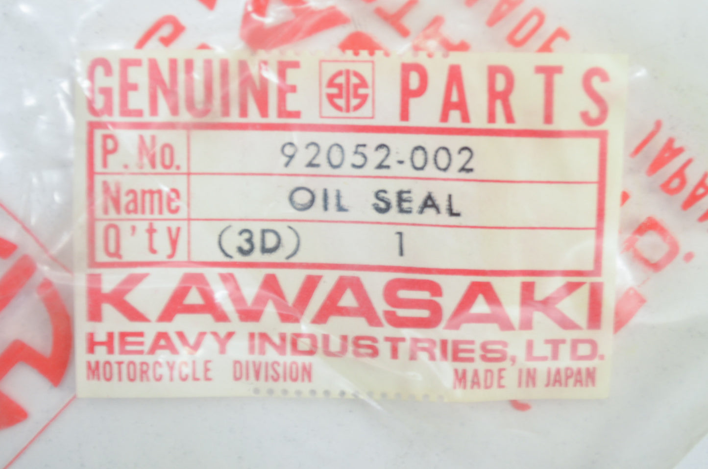 OEM Kawasaki 92052-002 Oil Seal TB20529 NOS