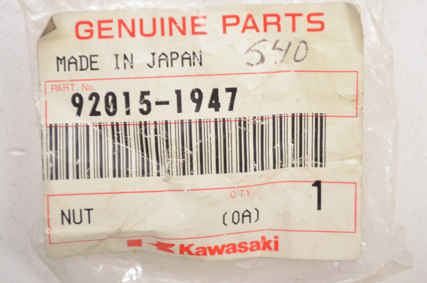 OEM Kawasaki 92015-1947 Nut NOS