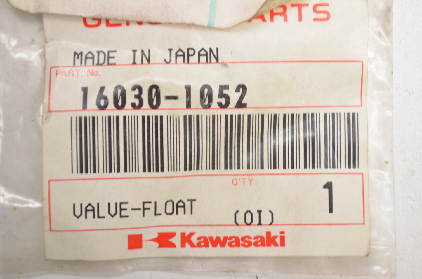 OEM Kawasaki 16030-1052 Float Valve NOS