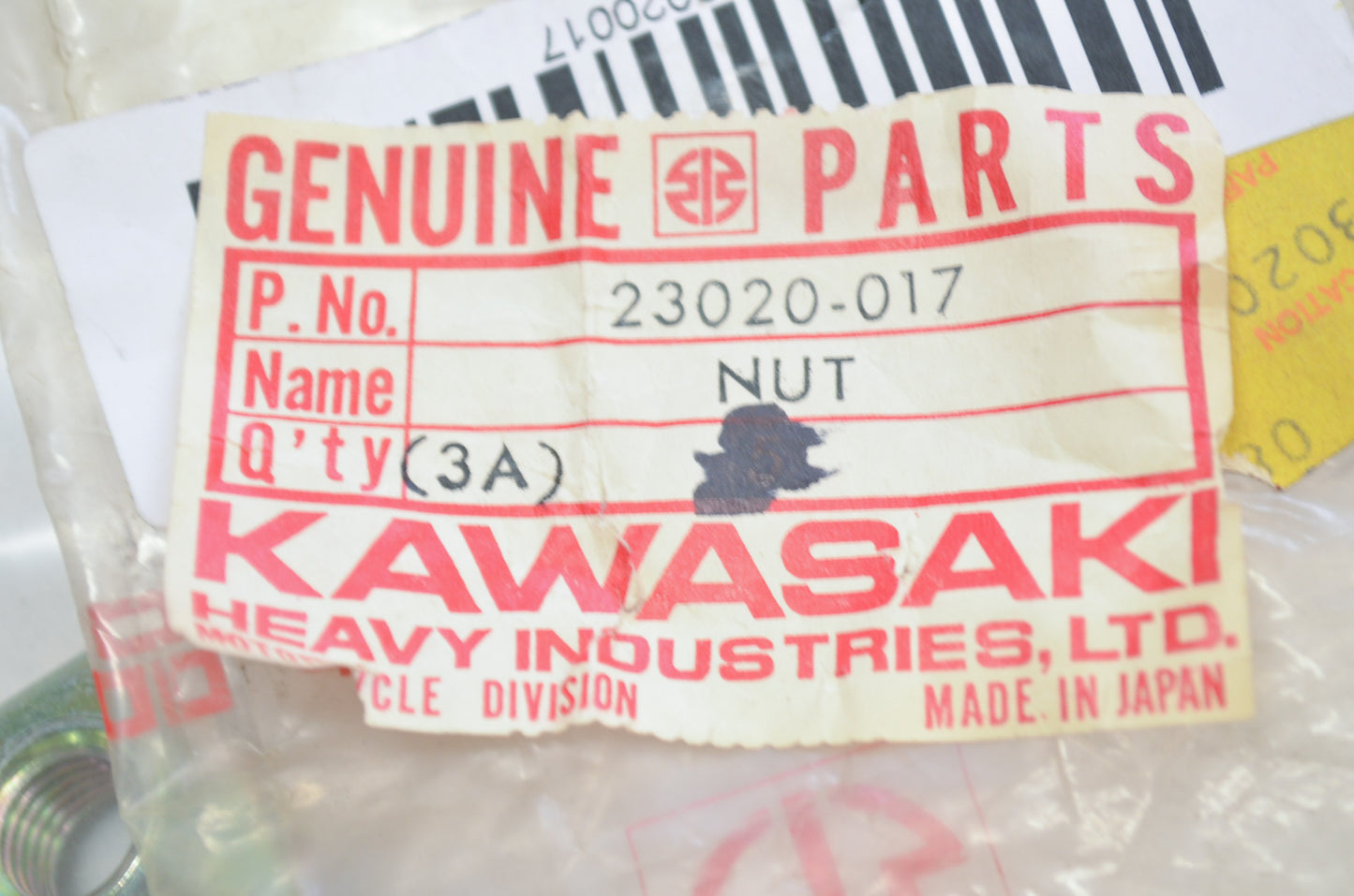 OEM Kawasaki 23020-017 Nut NOS