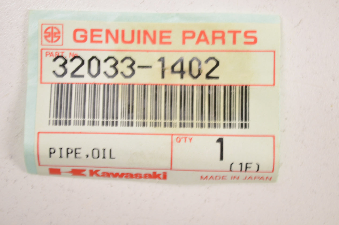 OEM Kawasaki 32033-1402 Oil Pipe NOS
