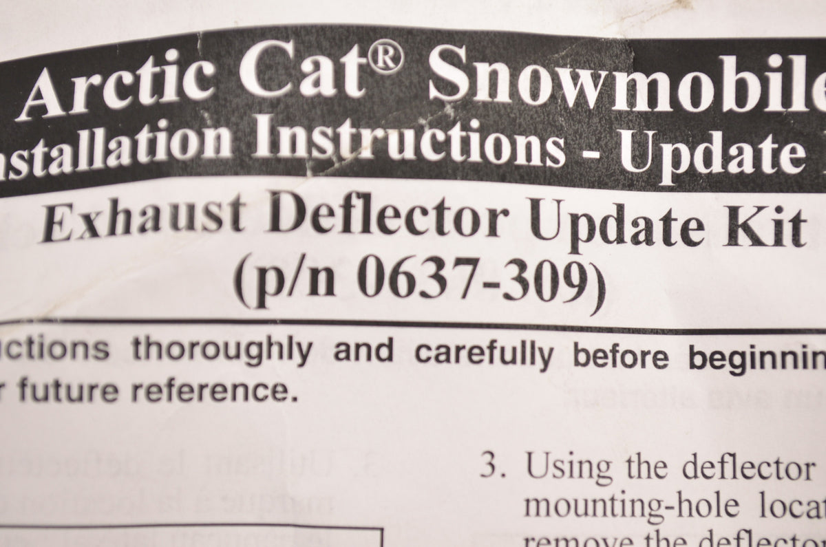 OEM Arctic Cat 0637-309 Exhaust Deflector Update Kit NOS