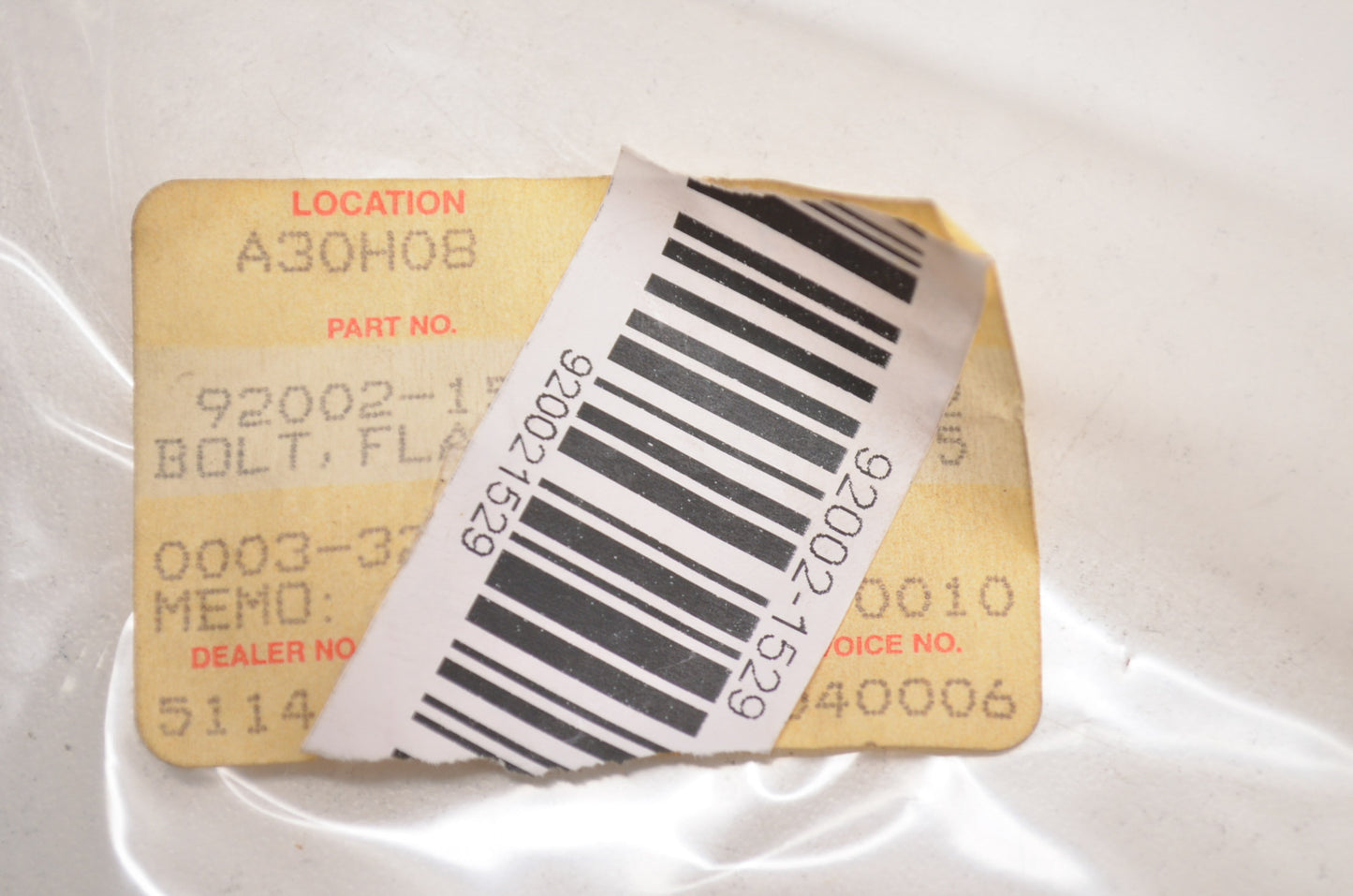 OEM Kawasaki 92002-1529 Flanged Bolt 10X53.5 NOS