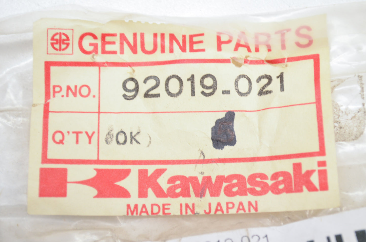 OEM Kawasaki 92019-021 Nut NOS