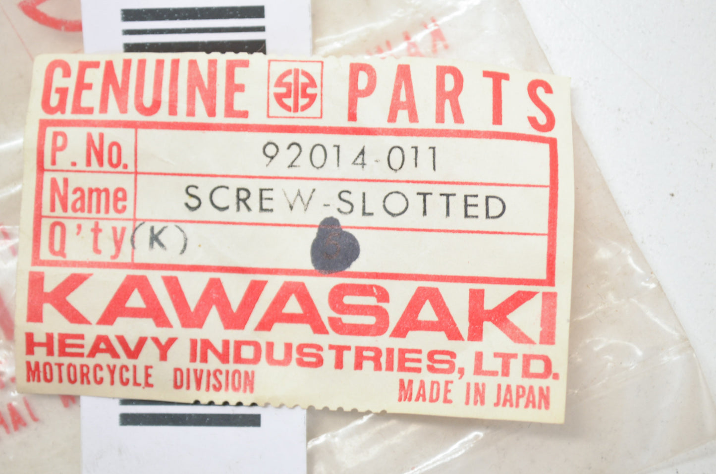 OEM Kawasaki 92014-011 Clutch Adjust Screw NOS