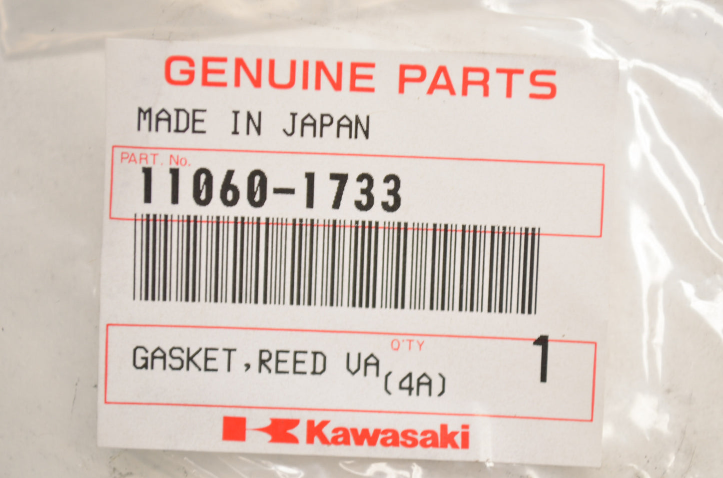 OEM Kawasaki 11060-1733 Reed Valve Cap Gasket NOS