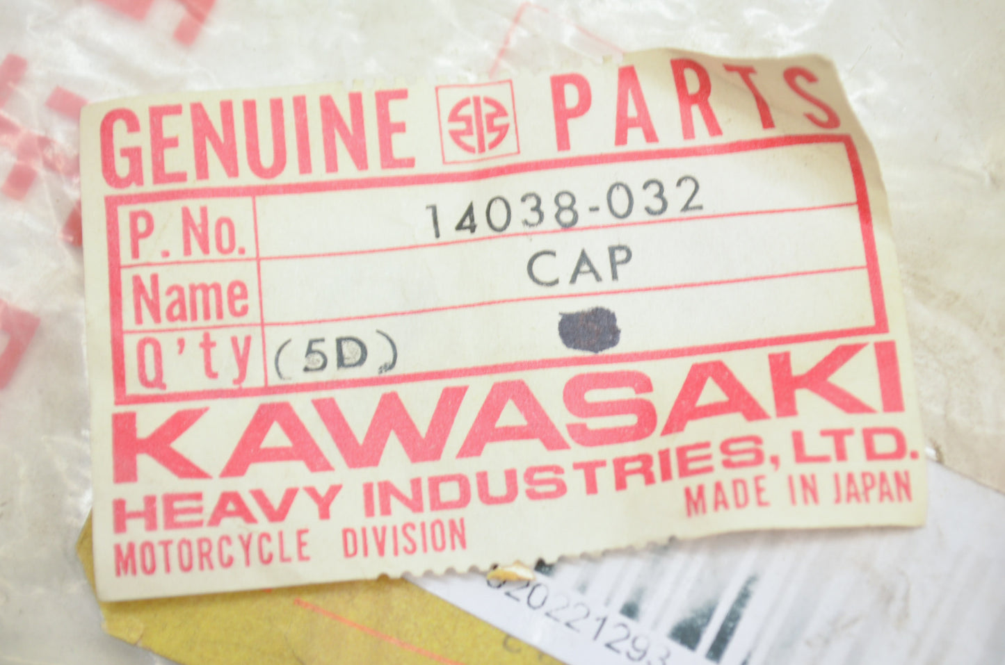 OEM Kawasaki 14038-032 Carburetor Cap NOS