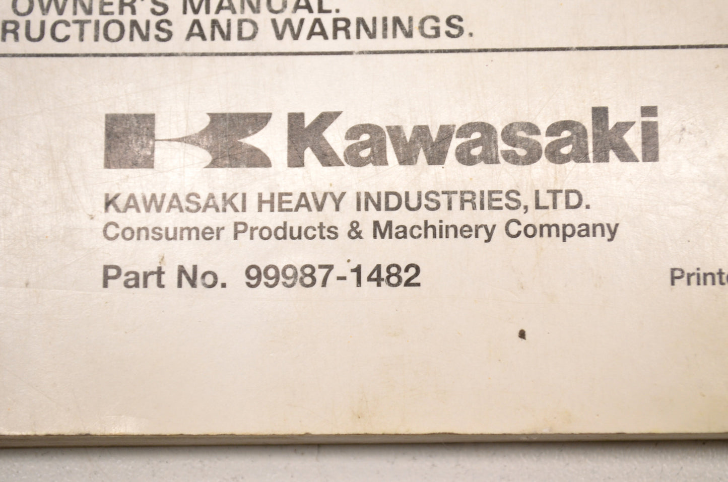 OEM Kawasaki KFX450R ATV Owner's Manual