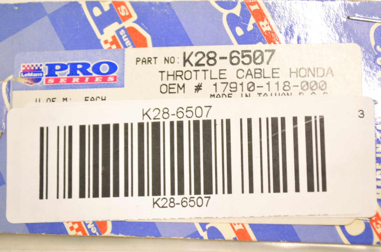 New LeMans Pro Series Throttle Cable Honda NOS
