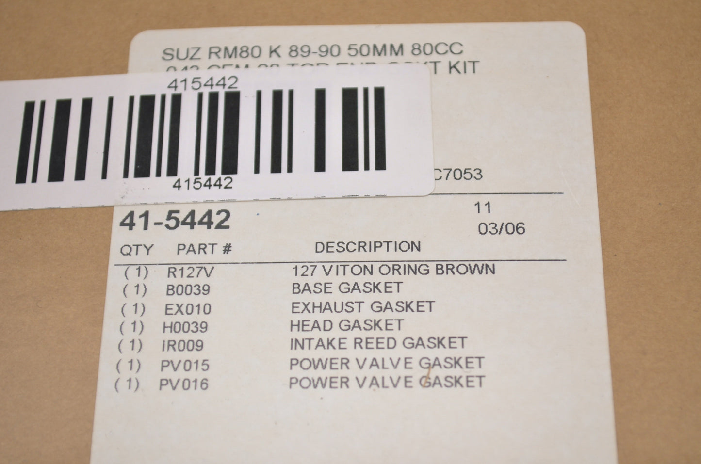 Cometic 41-5442, C7053 Top End Gasket Kit NOS