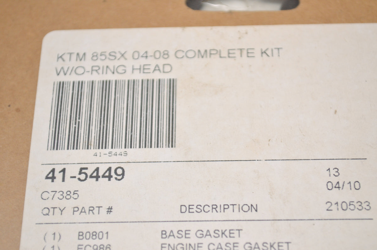 Cometic 41-5449, C7385 Top End Gasket Kit 04-08 KTM 85SX NOS