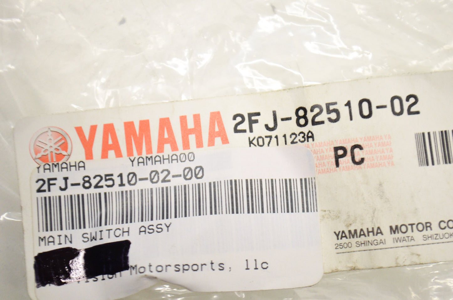 OEM Yamaha 2FJ-82510-02-00 Main Switch Assembly NOS
