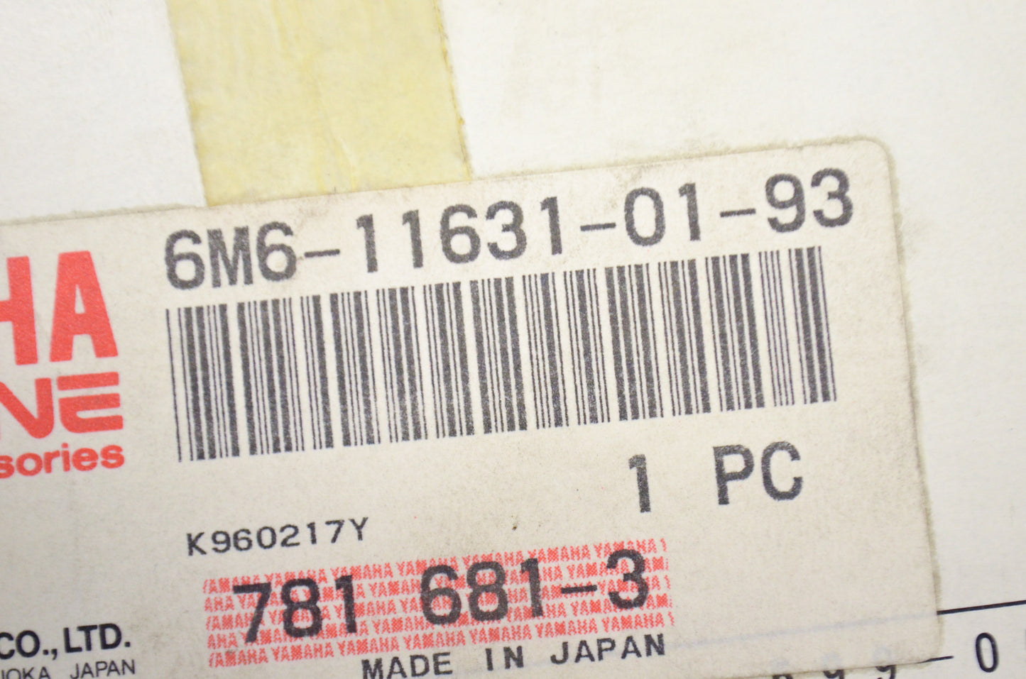OEM Yamaha 6M6-11631-01-93 Piston STD NOS