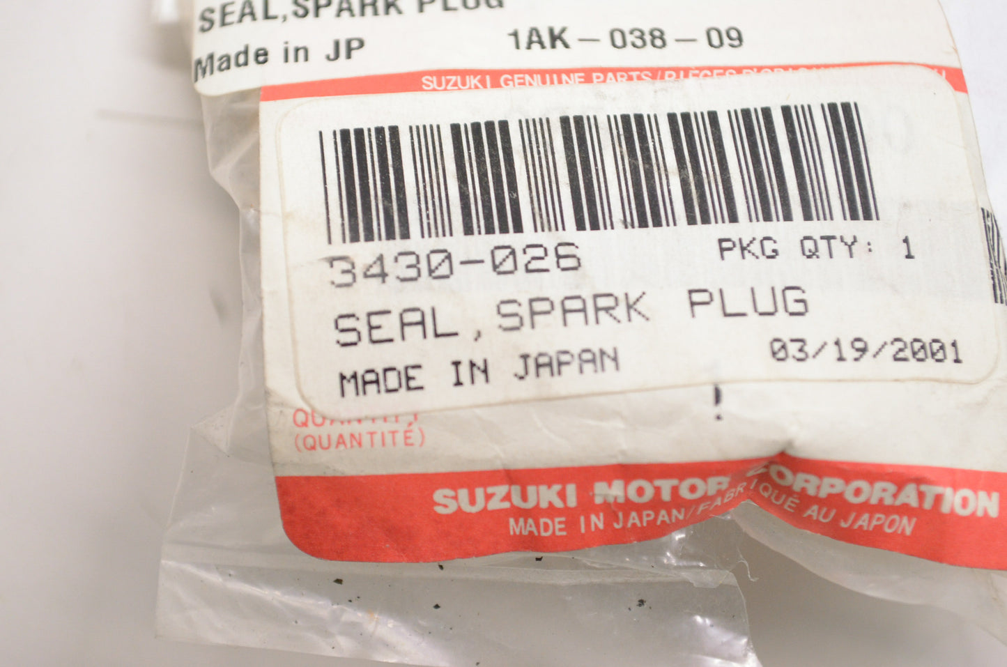 OEM Arctic Cat 3430-026 Spark Plug Seal NOS