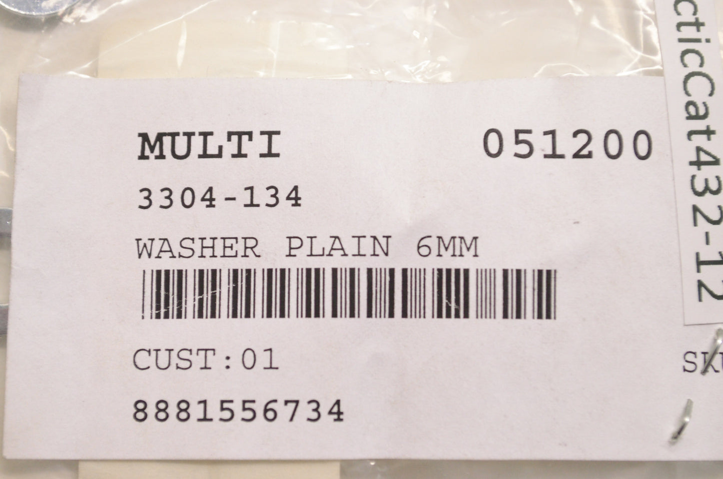 OEM Arctic Cat 3304-134 Plain Washer 6mm Qty 3 NOS