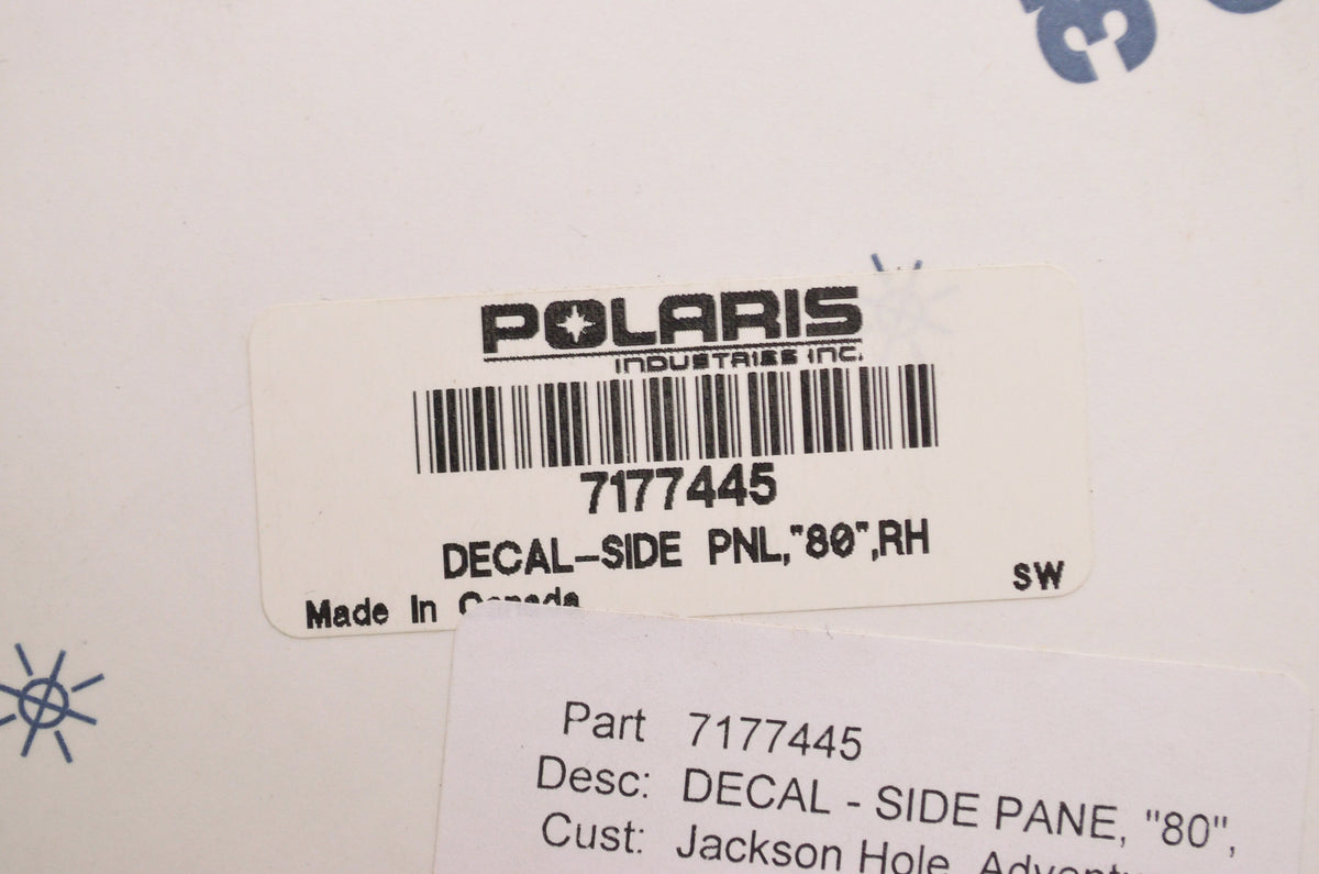 OEM Polaris 7177445 Right Hand "80" Side Panel Decal NOS