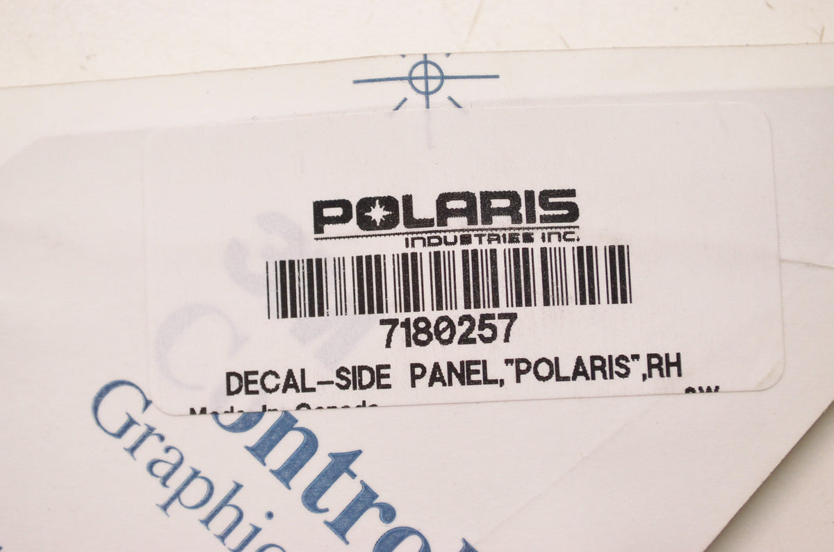 OEM Polaris 7180257 Right Hand "Polaris" Side Panel Decal NOS