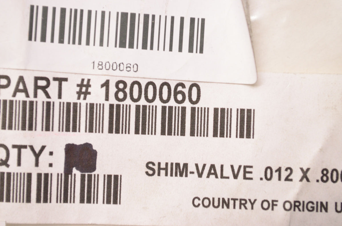 OEM Polaris 1800060 Valve Shim .012X.800 Qty 2 NOS