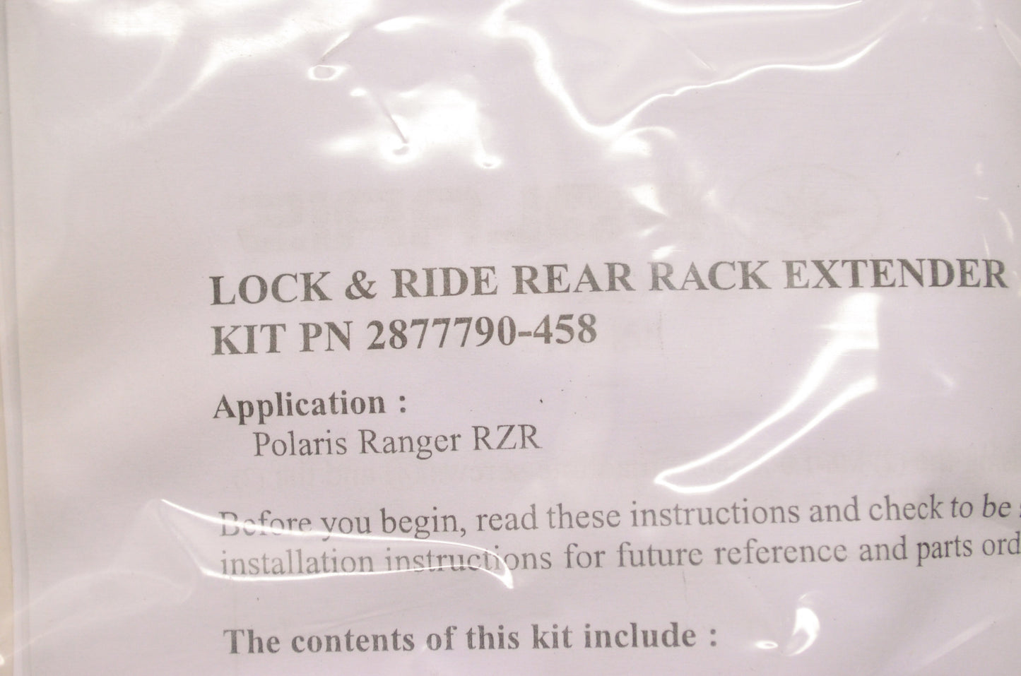 New OEM Polaris Lock & Ride Rear Rack Extender Kit NOS